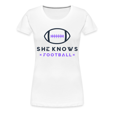 She Knows Football Power Tee - white