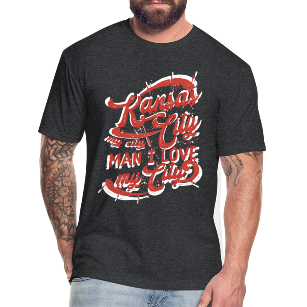 Vintage White/Red "Kansas City My City Man I Love My City" - heather black