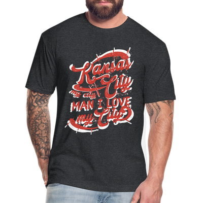 Vintage White/Red "Kansas City My City Man I Love My City" - heather black