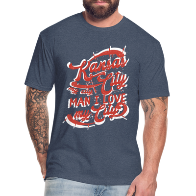 Vintage White/Red "Kansas City My City Man I Love My City" - heather navy