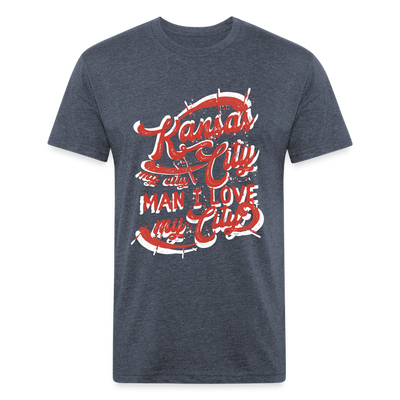 Vintage White/Red "Kansas City My City Man I Love My City" - heather navy