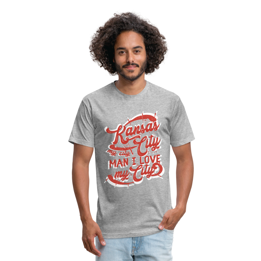 Vintage White/Red "Kansas City My City Man I Love My City" - heather gray