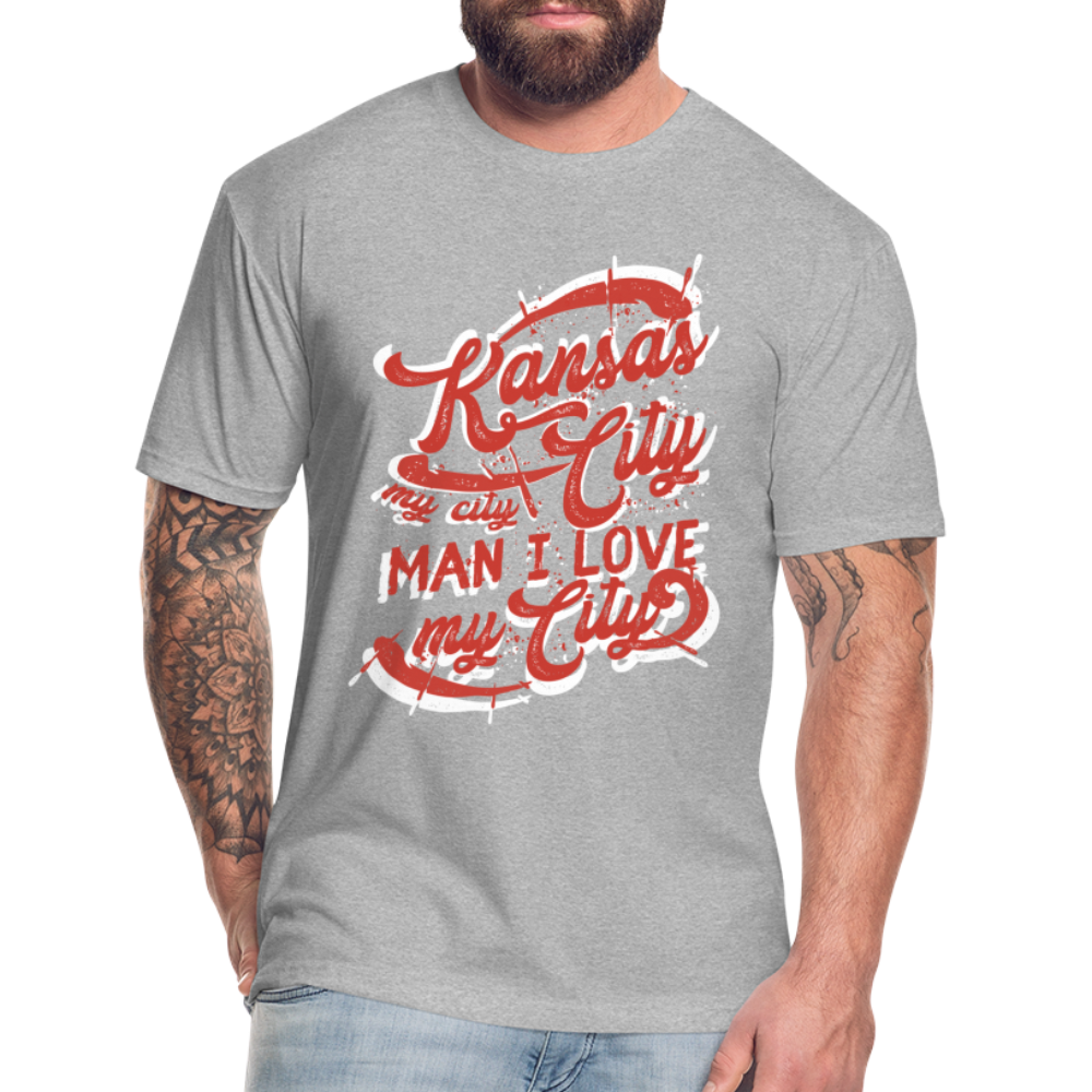 Vintage White/Red "Kansas City My City Man I Love My City" - heather gray