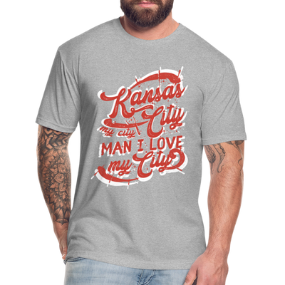 Vintage White/Red "Kansas City My City Man I Love My City" - heather gray