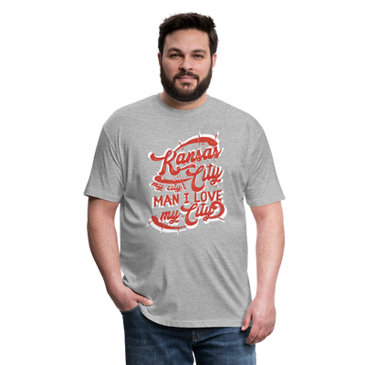 Vintage White/Red "Kansas City My City Man I Love My City" - heather gray