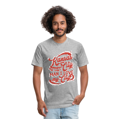 Vintage White/Red "Kansas City My City Man I Love My City" - heather gray