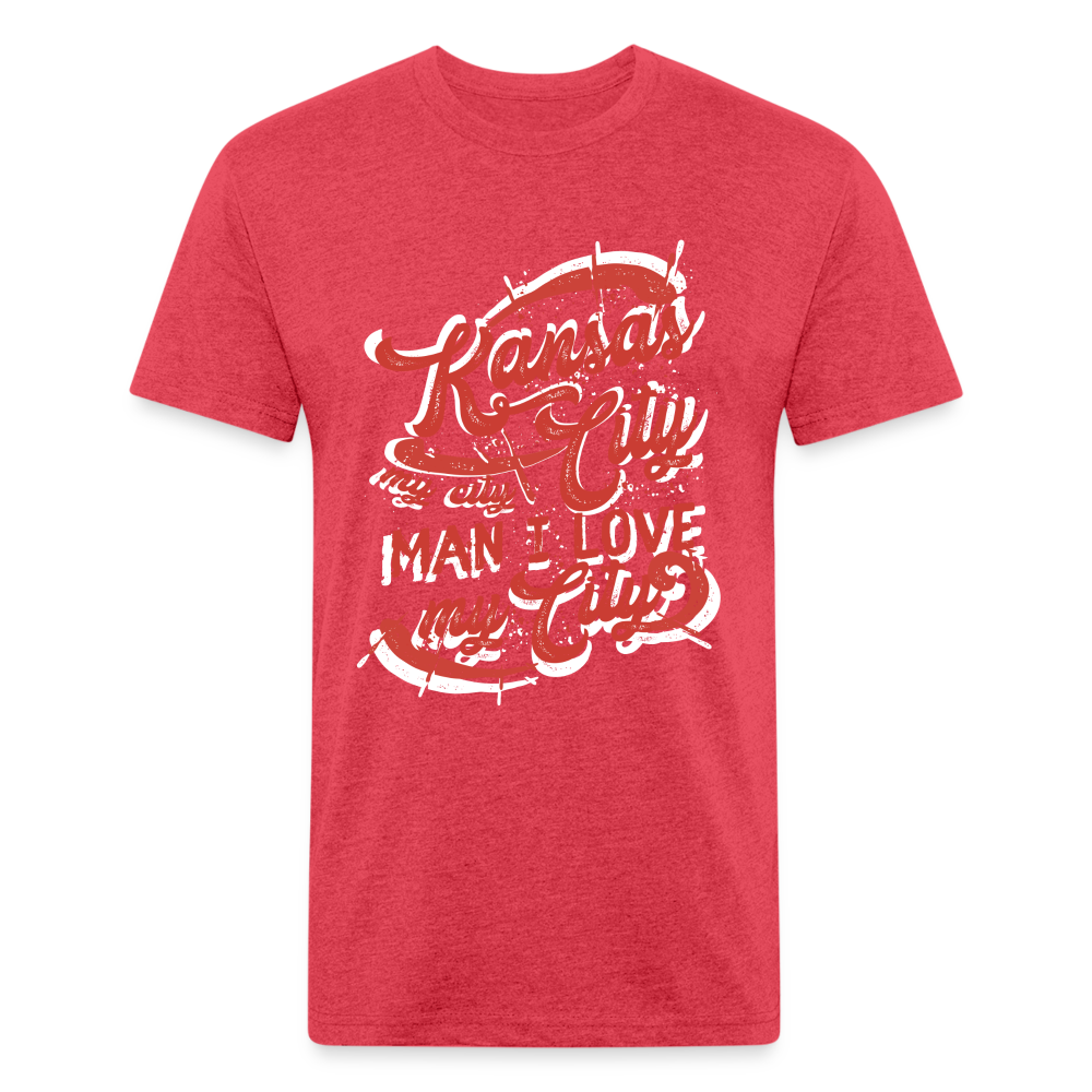 Vintage White/Red "Kansas City My City Man I Love My City" - heather red