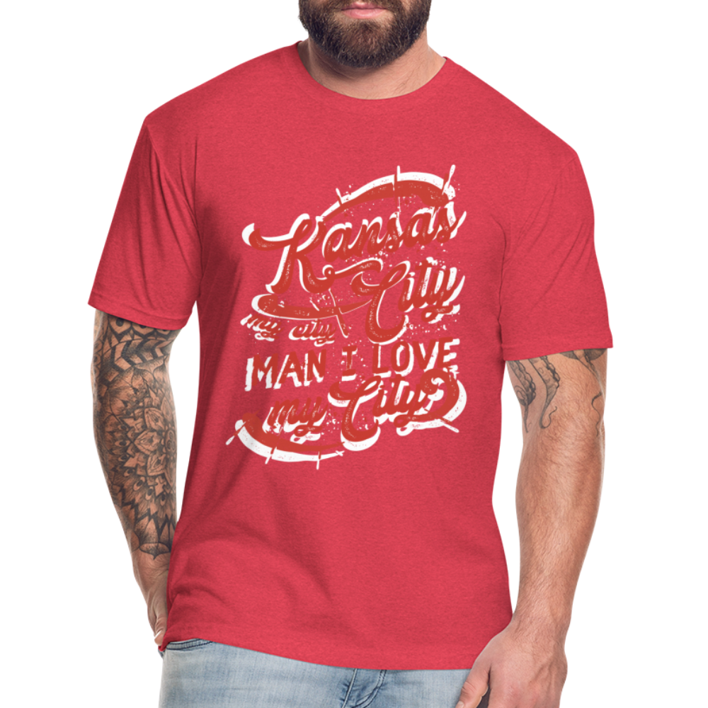 Vintage White/Red "Kansas City My City Man I Love My City" - heather red