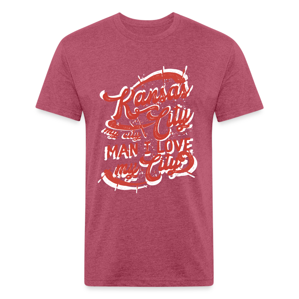 Vintage White/Red "Kansas City My City Man I Love My City" - heather burgundy