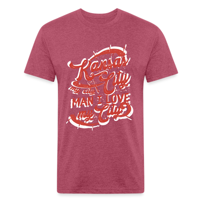 Vintage White/Red "Kansas City My City Man I Love My City" - heather burgundy