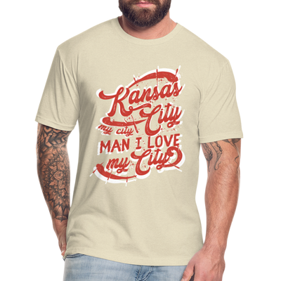 Vintage White/Red "Kansas City My City Man I Love My City" - heather cream