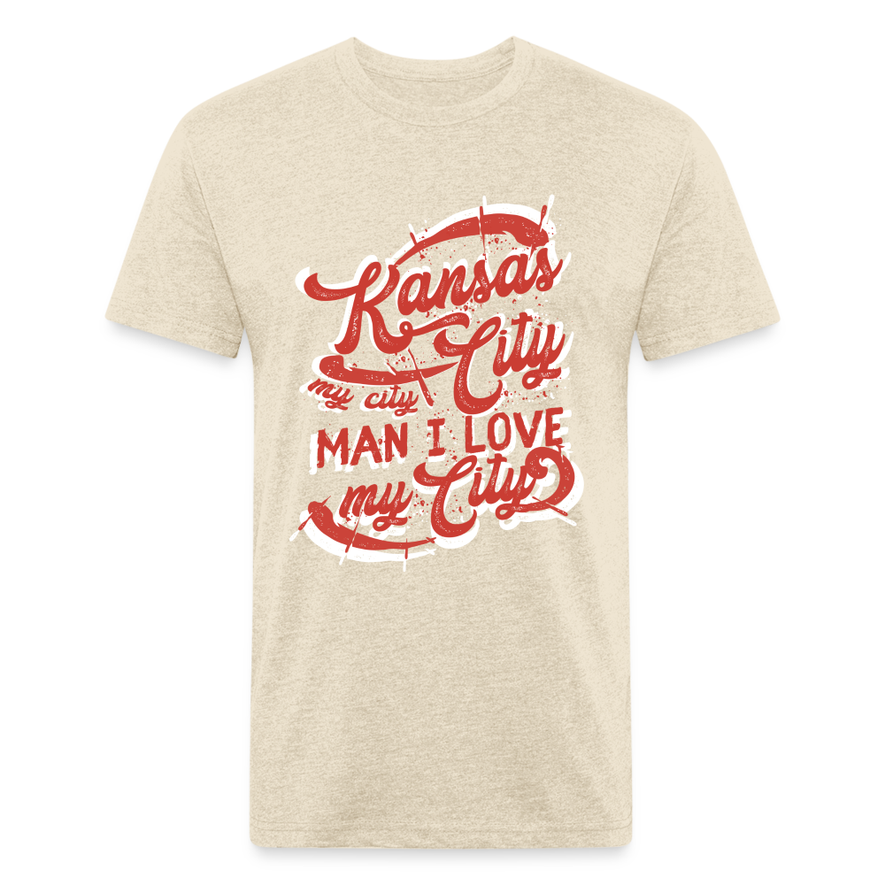 Vintage White/Red "Kansas City My City Man I Love My City" - heather cream