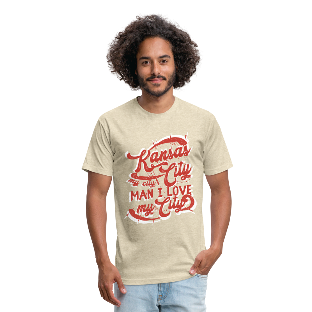 Vintage White/Red "Kansas City My City Man I Love My City" - heather cream