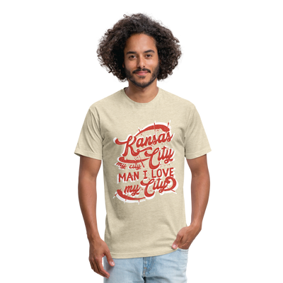 Vintage White/Red "Kansas City My City Man I Love My City" - heather cream