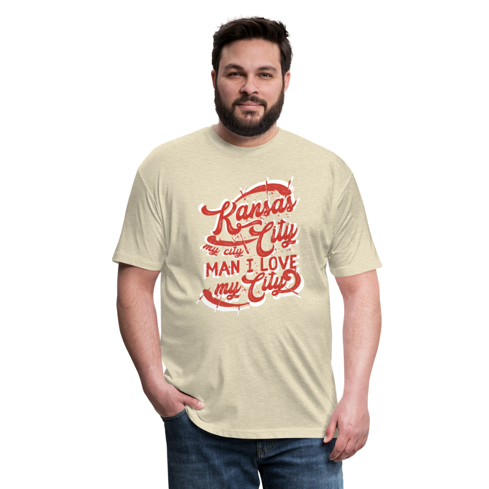 Vintage White/Red "Kansas City My City Man I Love My City" - heather cream