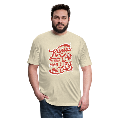 Vintage White/Red "Kansas City My City Man I Love My City" - heather cream