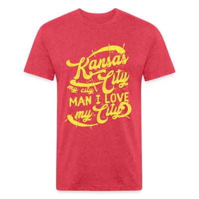 Vintage Yellow "Kansas City My City Man I Love My City" - heather red