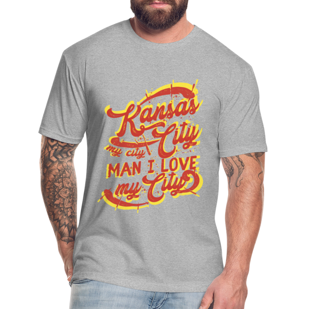 Vintage Yellow/Red "Kansas City My City Man I Love My City" - heather gray