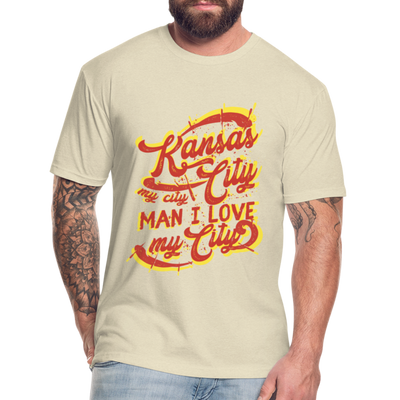 Vintage Yellow/Red "Kansas City My City Man I Love My City" - heather cream