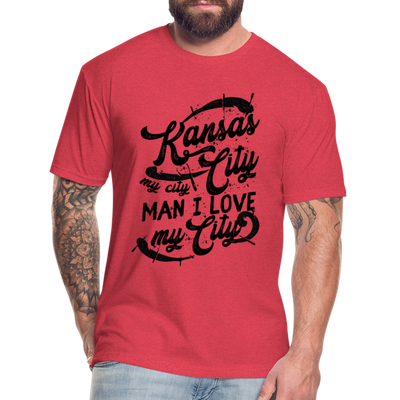 Vintage Black "Kansas City My City Man I Love My City" - heather red