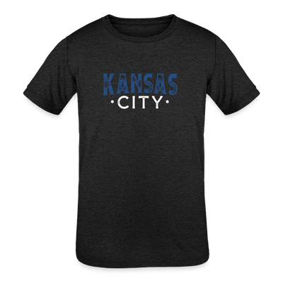 Kids' Tri-Blend Kansas City Blue/White - heather black