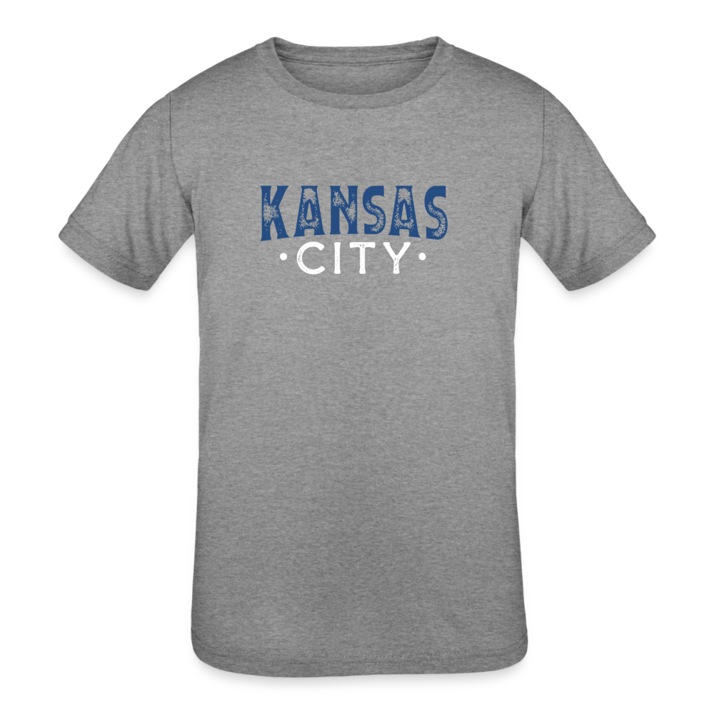 Kids' Tri-Blend Kansas City Blue/White - heather grey