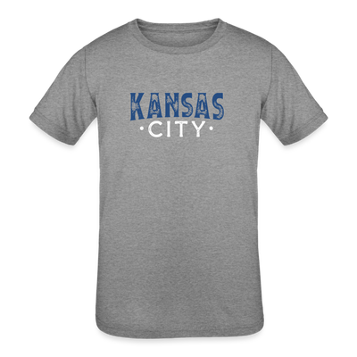 Kids' Tri-Blend Kansas City Blue/White - heather grey