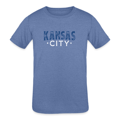 Kids' Tri-Blend Kansas City Blue/White - heather blue