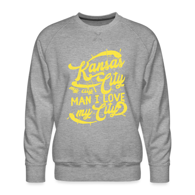 Vintage Signature Yellow Kansas City  Sweatshirt - heather grey