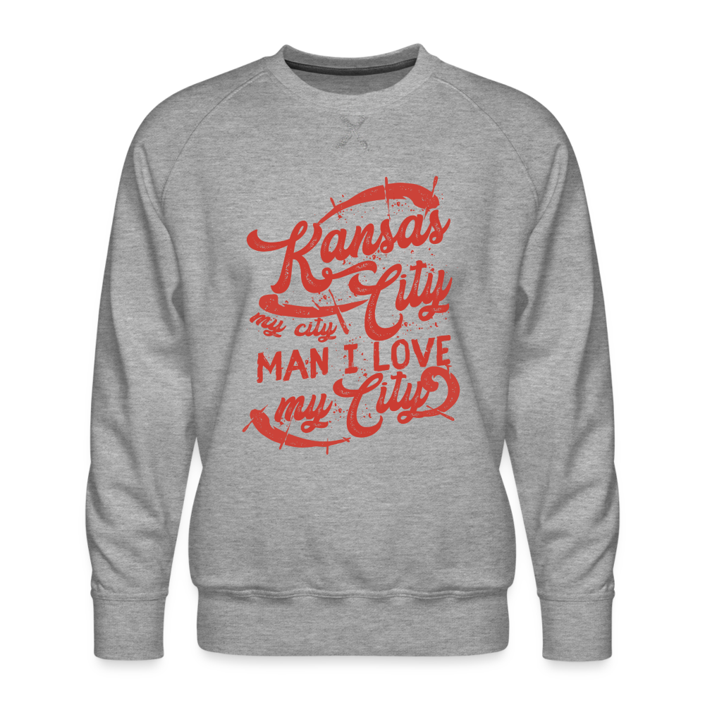 Vintage Signature Red Kansas City Sweatshirt - heather grey