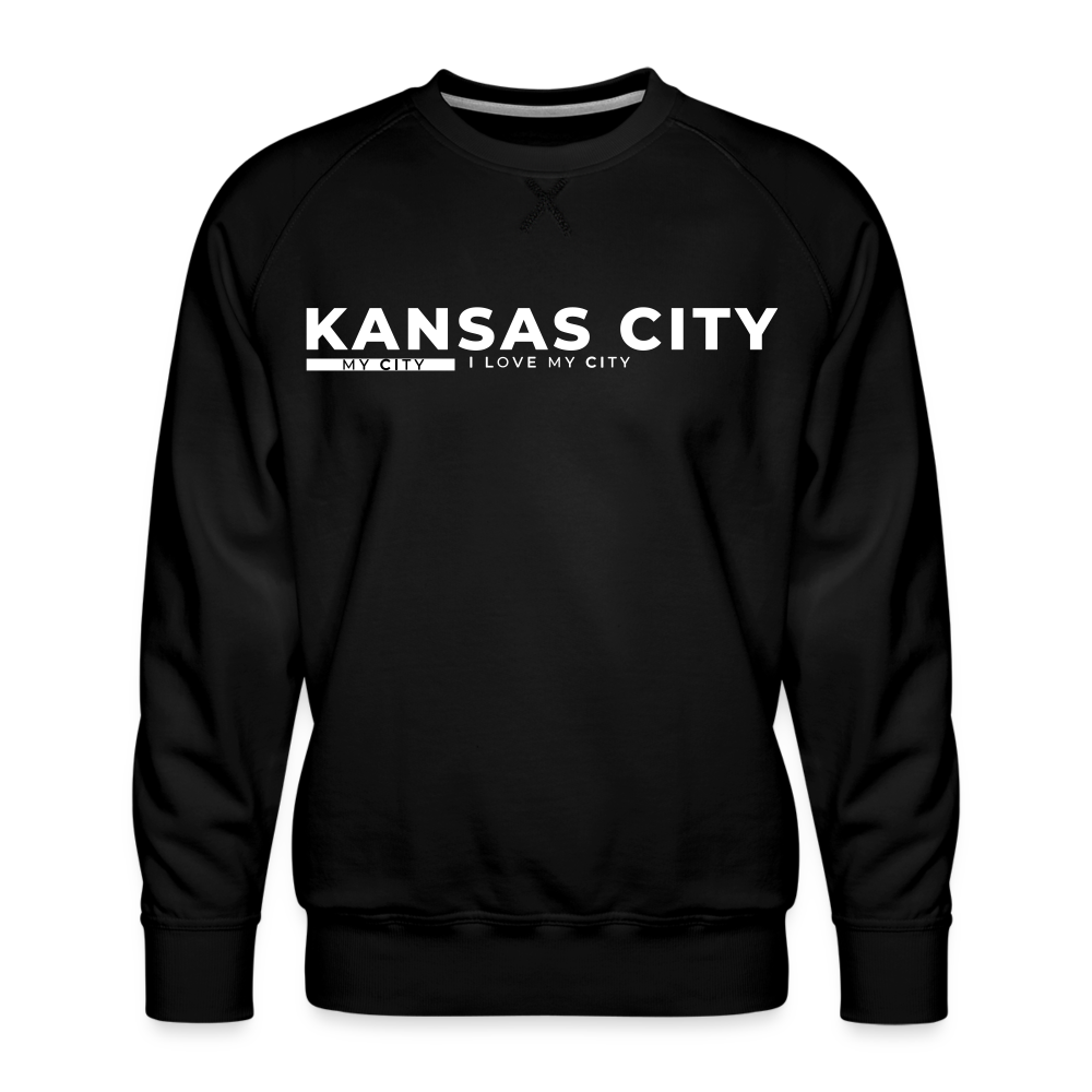 Sleek Men’s Premium White Print MY City Sweatshirt - black