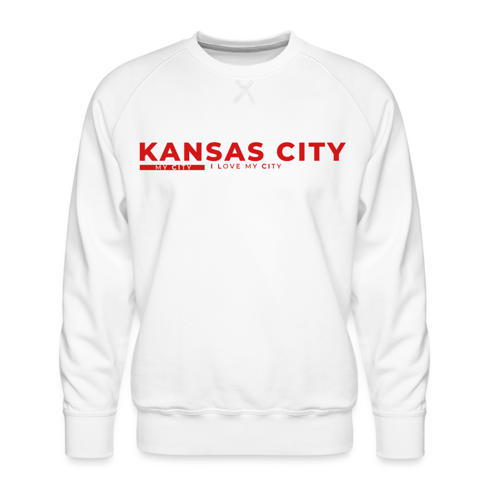 Sleek Men’s Premium Red Print My City Sweatshirt - white