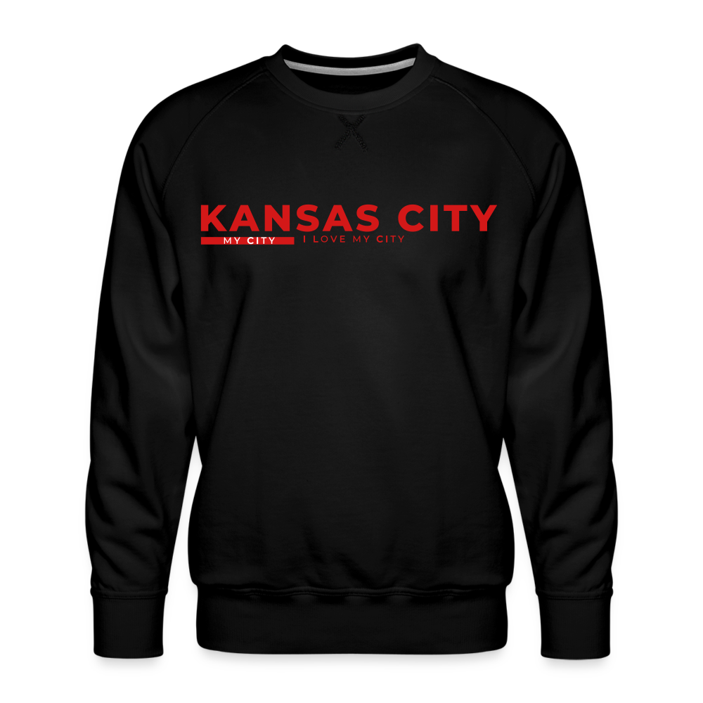 Sleek Men’s Premium Red Print My City Sweatshirt - black