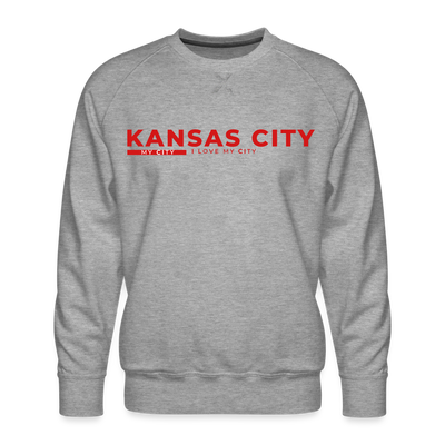 Sleek Men’s Premium Red Print My City Sweatshirt - heather grey